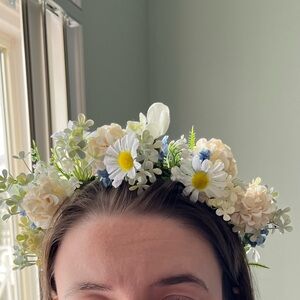 Gorgeous Handmade flower crown with Ribbon Ties